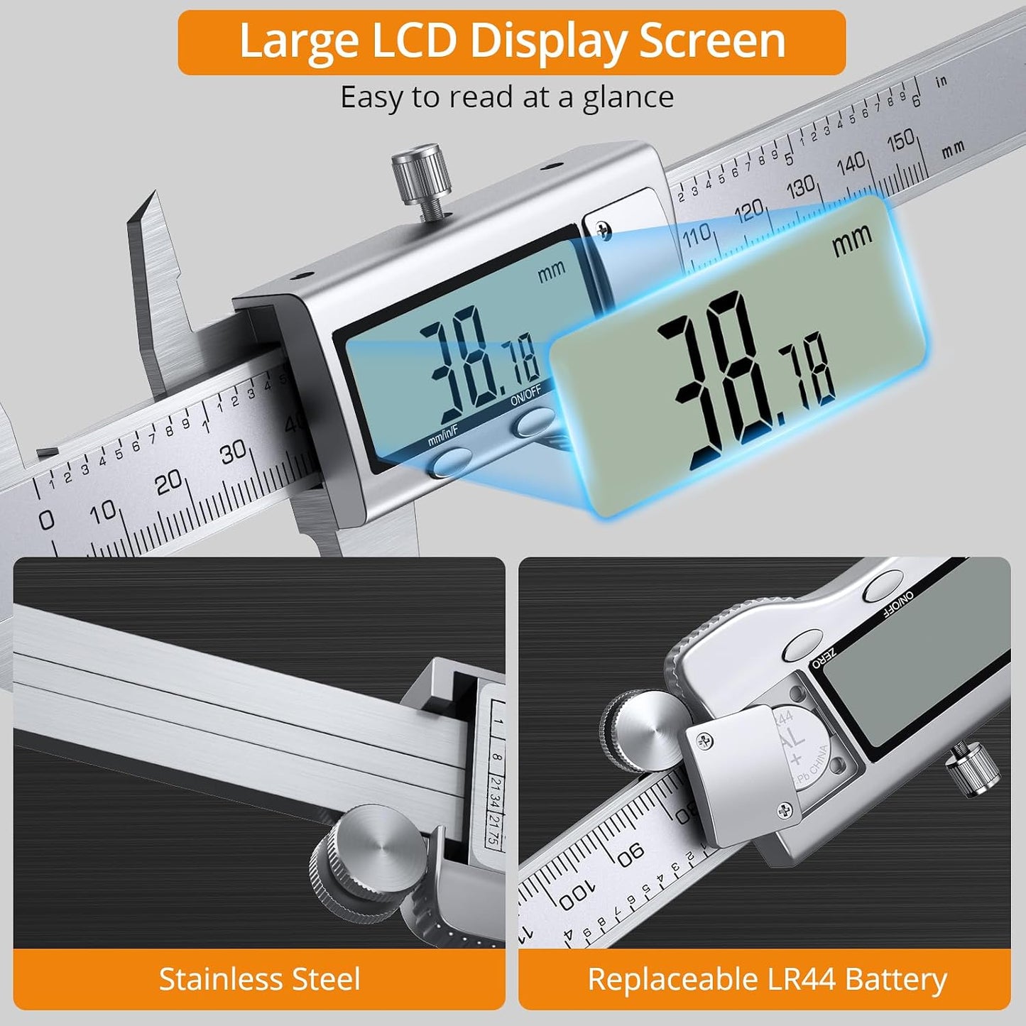 6 inch/150mm High‐Precision Stainless‐Steel Digital Vernier Caliper