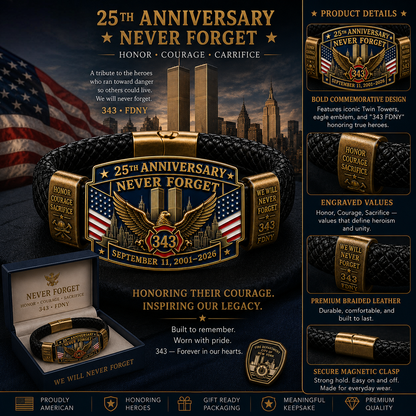 🇺🇸 Last Day Promo: 49% OFF 🦅9/11 25th Anniversary Never Forget Tribute Bracelet