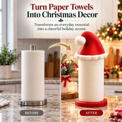Santa Hat Christmas Paper Towel Holder