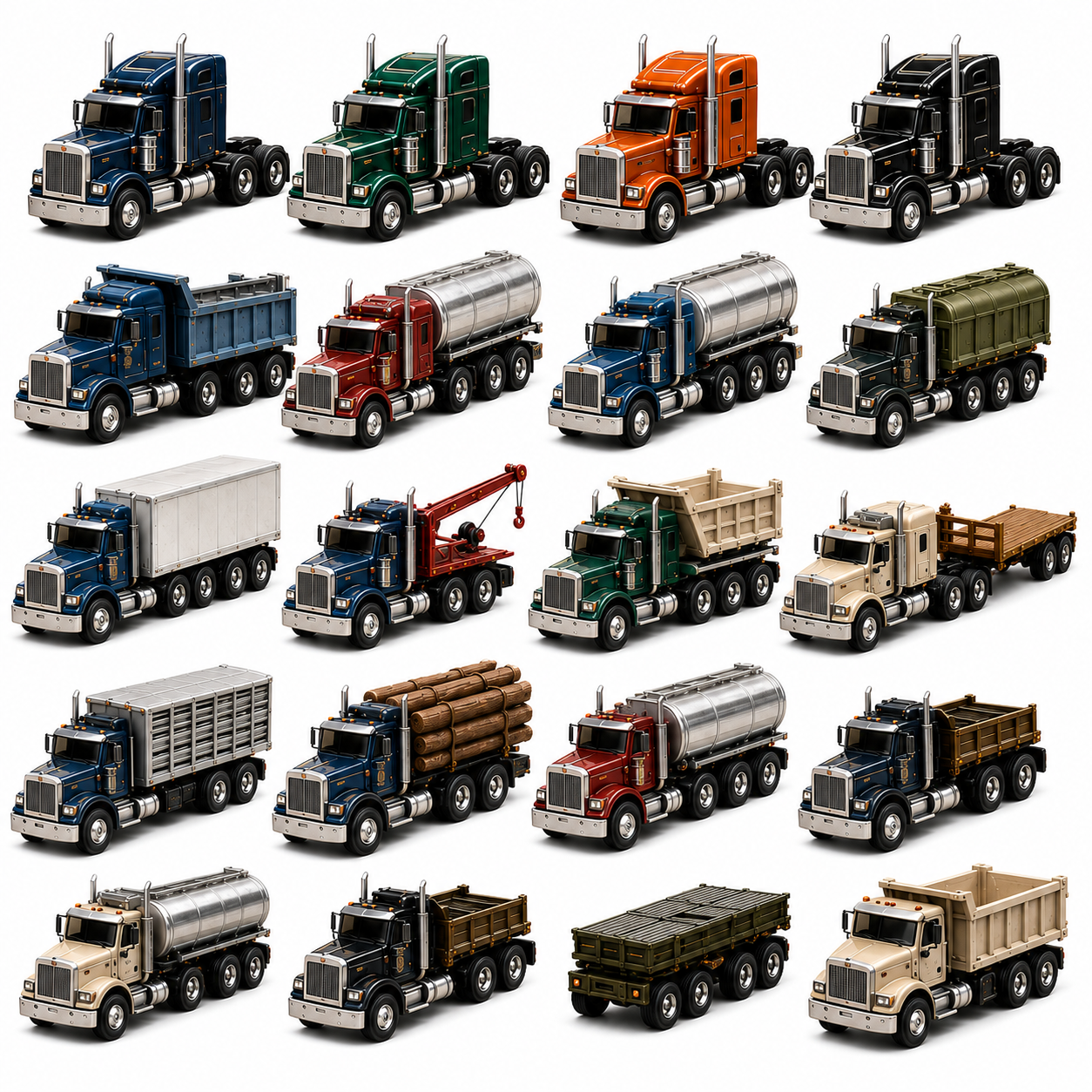 🚚American Trucks Advent Calendar 2026 – 24 Days of Collectible Mini Truck Surprises, Acrylic Charms Blind Box