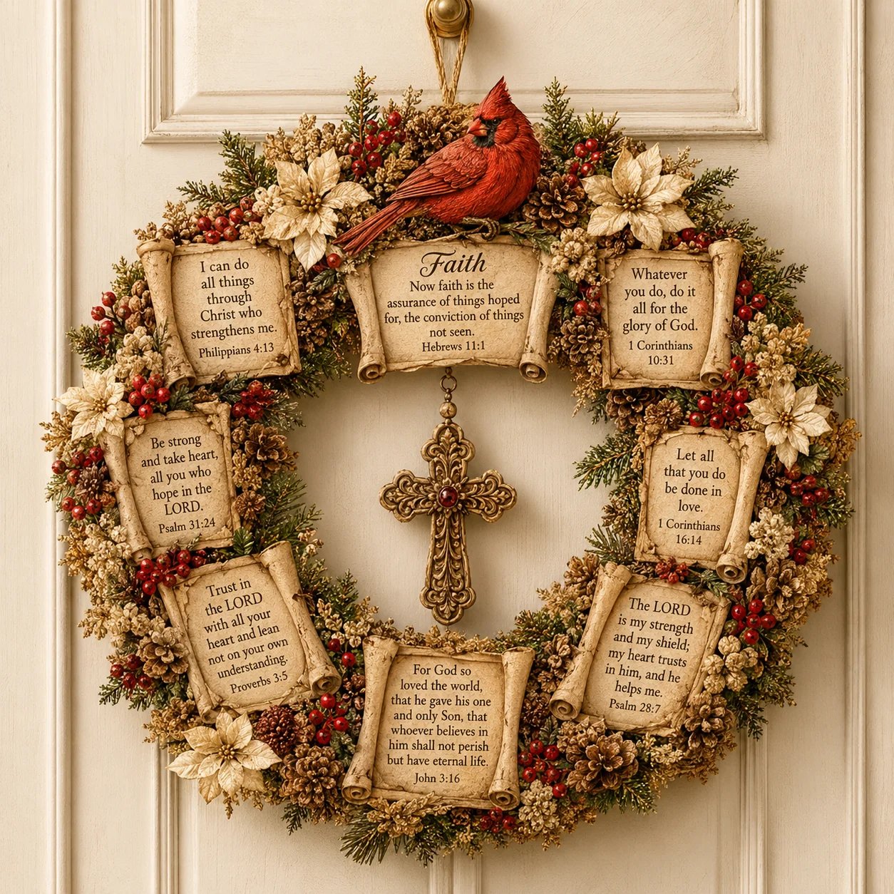 Christian Scripture Wreath Collection – Wood Faith-Inspired Décor