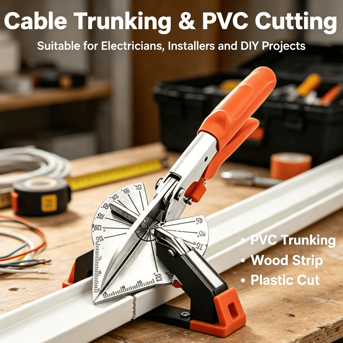 ⛏️Multi Angle Miter Shear Cutter, Stainless steel material, 45°-135° Adjustable Angle Trim Scissors Hand Tool