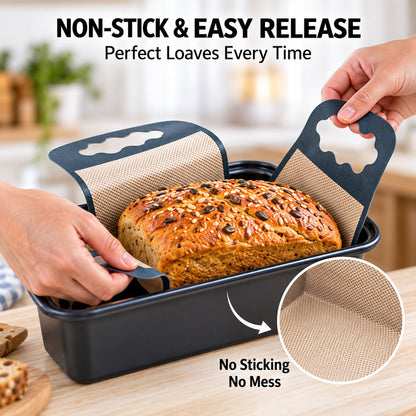 🍞 Premium Food-Grade Silicone Bread Loaf Pan Liners | Easy Lift & Mess-Free Sourdough Baking 💛