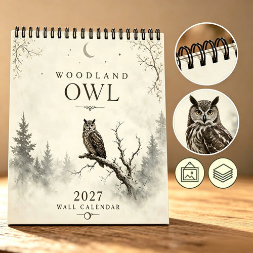WOODLAND OWL 2027 WALL CALENDAR