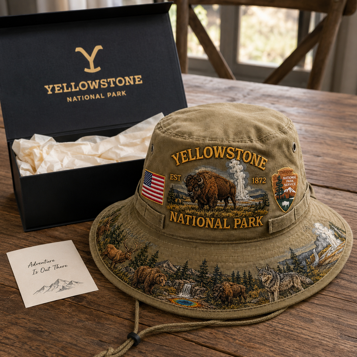 🇺🇸 Last Day Promo: 49% OFF 🦬 - Yellowstone National Park Adventure Boonie Hat
