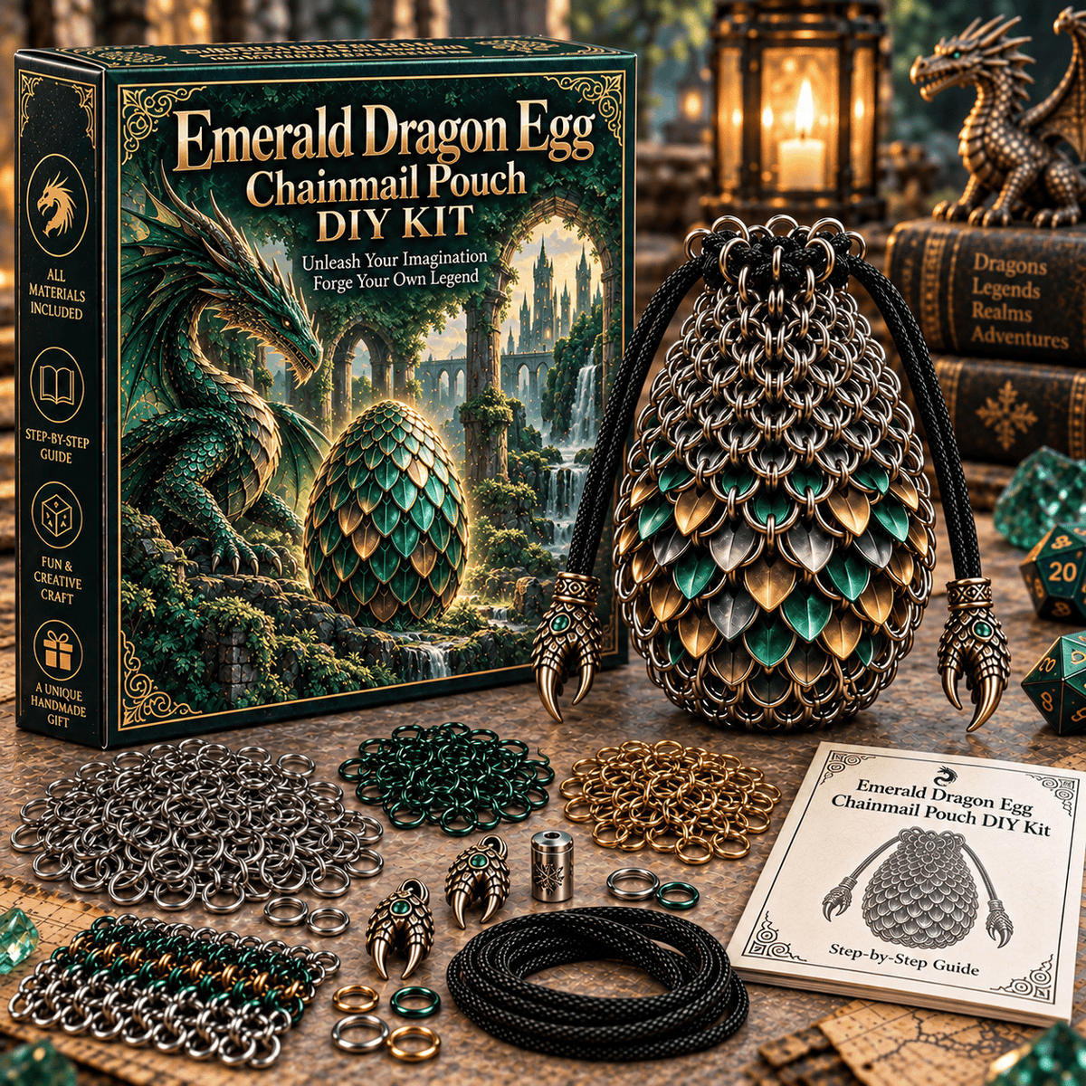 🔥Last Day 49% OFF - 🐉 Dragon Egg Chainmail Pouch DIY Kit