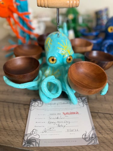 Handmade Octopus Snack Server