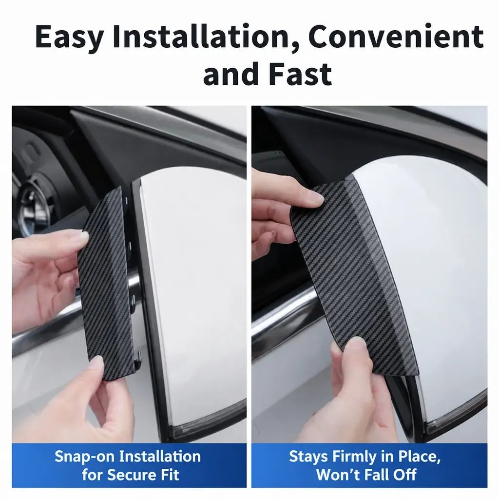 Snap-On Mirror Rain Visors