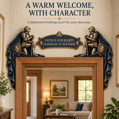 'Guardians at Our Door' – Epic Medieval Knight Door Frame Decor Set 🛡️🏰