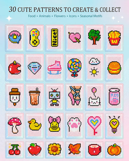 👨‍🎨✨Freestyle Mini Diamond Art Cards, 30PCS Cute Pixel DIY Craft Cards for Diamond Painting Lovers