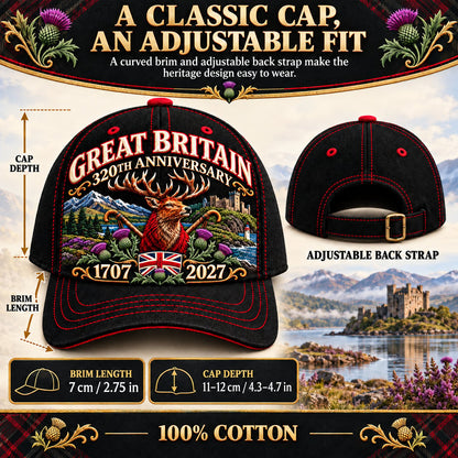 🔥LAST DAY 49% OFF - 👑🇬🇧 Great Britain 320th Anniversary Heritage Cap | 100% Cotton • Detailed Embroidery