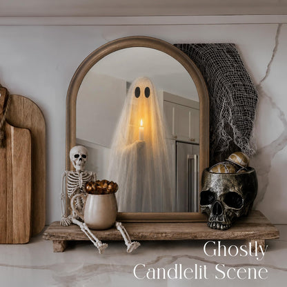 11" x 13.8" Light Up Ghost Mirror