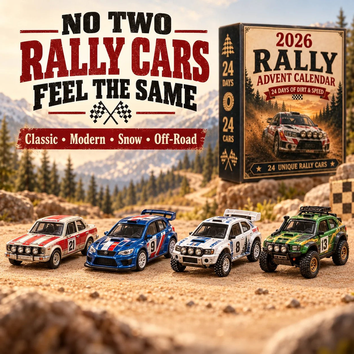 2026 Rally Racing Advent Calendar – 24 Collectible Rally Cars