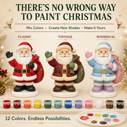 ⏳ Last Day 49% OFF – 🎨 Beginner-Friendly Christmas Paint-Your-Own Figurine Kit Collection | Complete Kit with Unpainted Figurine, Paints, Brushes & Mixing Palette Included 💕