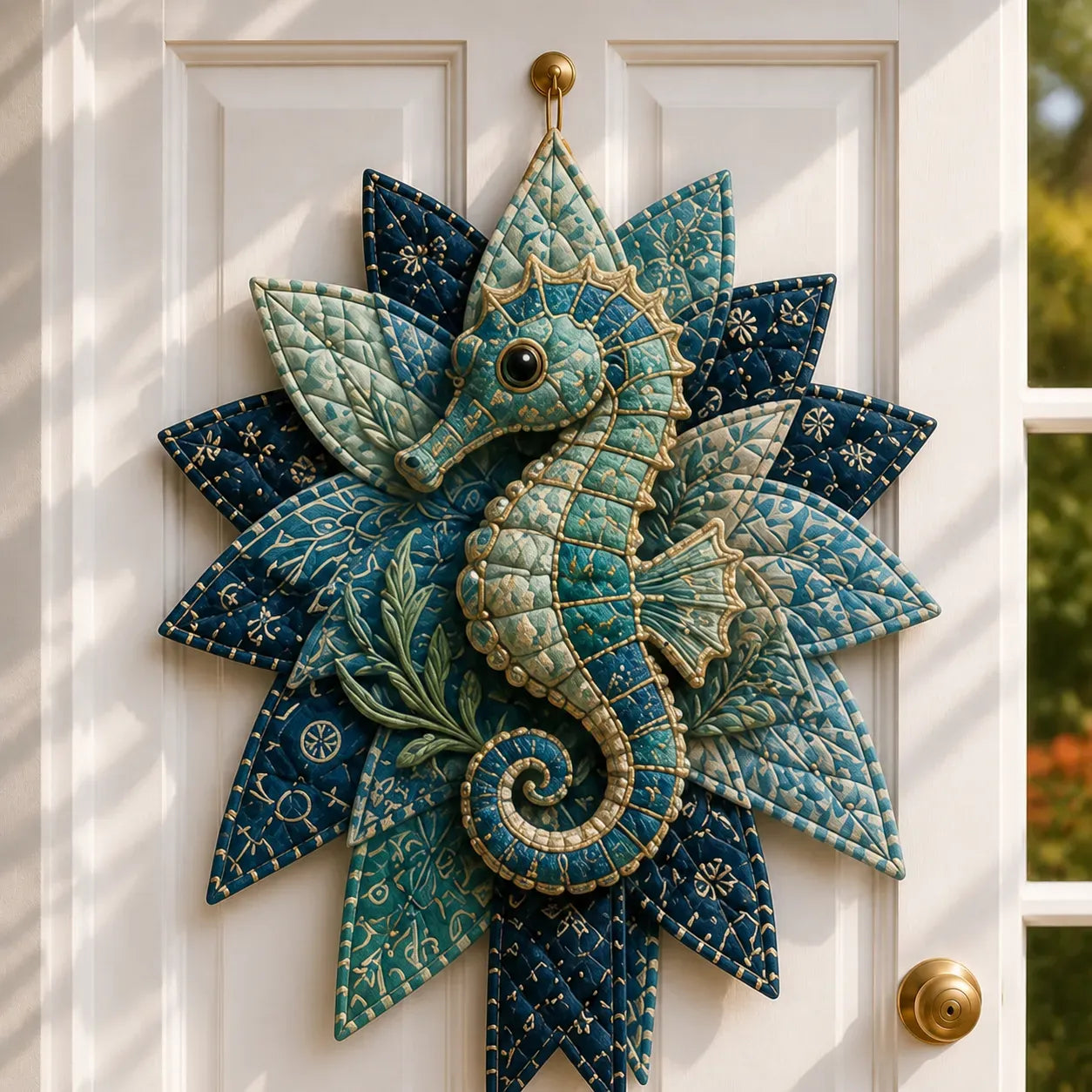 ⏳ Last Day 49% OFF – 🌊 Beginner-Friendly DIY Large Coastal Quilted Seaside Wreath Sewing Kit Collection | Complete Kit with Coordinated Fabrics, Sewing Materials & Step-by-Step Guide Included 💕