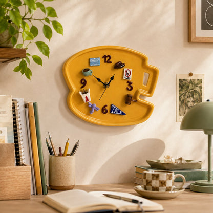 🎃 Cozy Harvest Pumpkin Clock | Semi-Handcrafted 3D Autumn Details, Rearrangeable Charms & Cord-Free Tabletop Display 🍂✨