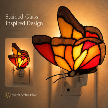 🦋 Limited-Time 50% OFF – Stained-Glass-Style Butterfly Plug-In Night Light