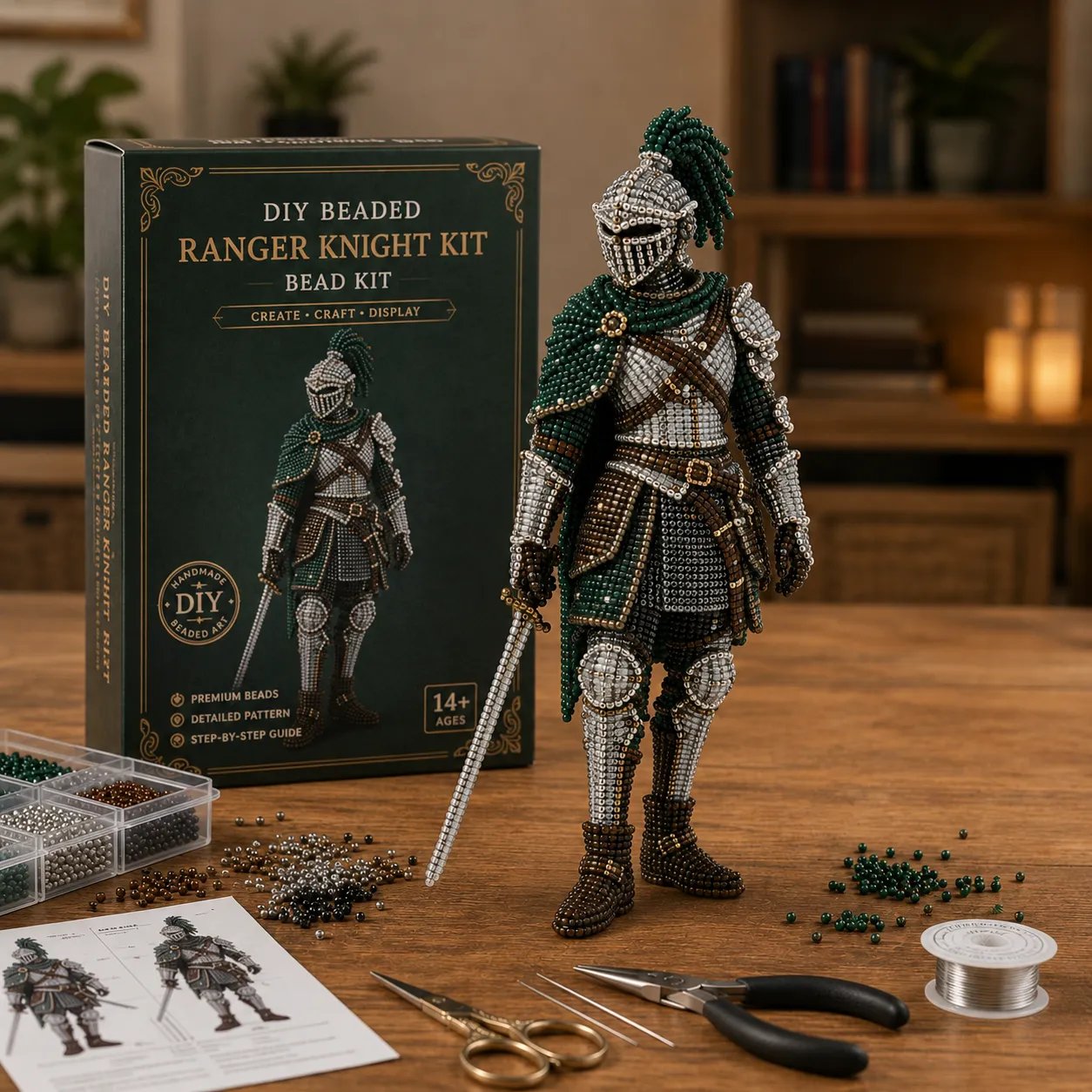 ⏳ Last Day 49% OFF – ⚔️ Beginner-Friendly DIY Legendary Medieval Knight 3D Beaded Figure Kit | Complete Kit with All Tools & Step-by-Step Guide Included 💕