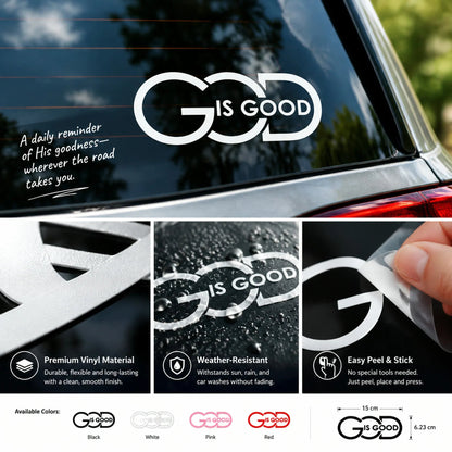 🙏 'God Is Good' Christian Car Decal Sticker | Premium Religious Décor