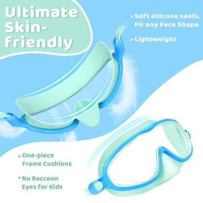 🏊‍♀️Last Day Buy 1 Get 1 Free🏊‍♀️-HD children's large frame waterproof and anti-fog swimming goggles