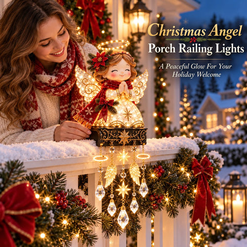 Christmas Angel Porch Railing Lights