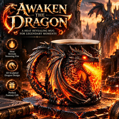 🔥 Last Day 49% OFF 🐉 Dragonfire 3D Heat-Reveal Magic Mug | Add a Hot Drink. Awaken the Dragon.🔥