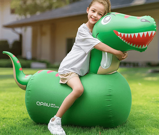 🦖QPAU Inflatable Dinosaur Ride-On Toy for Kids