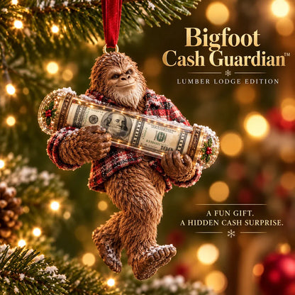 🎄👣 3D Bigfoot Christmas Cash Gift Ornament – Holiday Money Holder Keepsake ✨