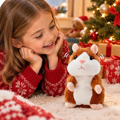 🐹 Talking Hamster Plush – repeats whatever you say, auto head-shaking, hilarious fun for kids & adults 🎁
