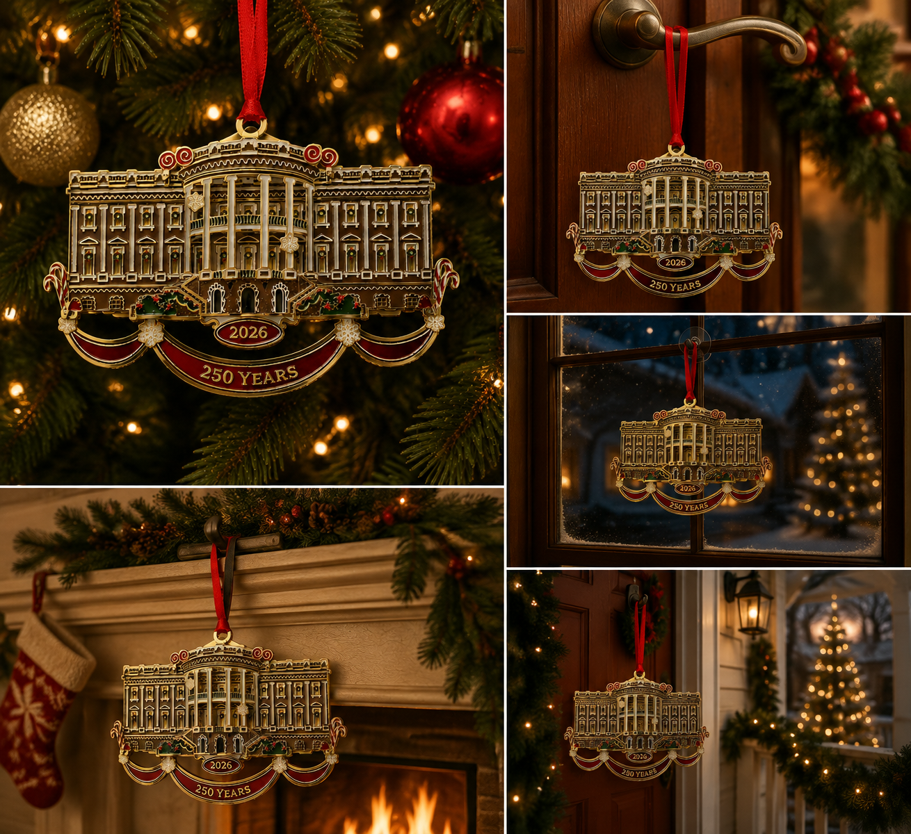 🔥Last 30pcs✨🔥White House Christmas tree ornaments