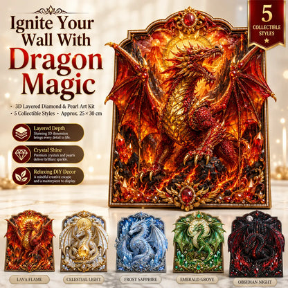 🐉Dragon Magic 3D Layered Diamond & Pearl Art Kit✨
