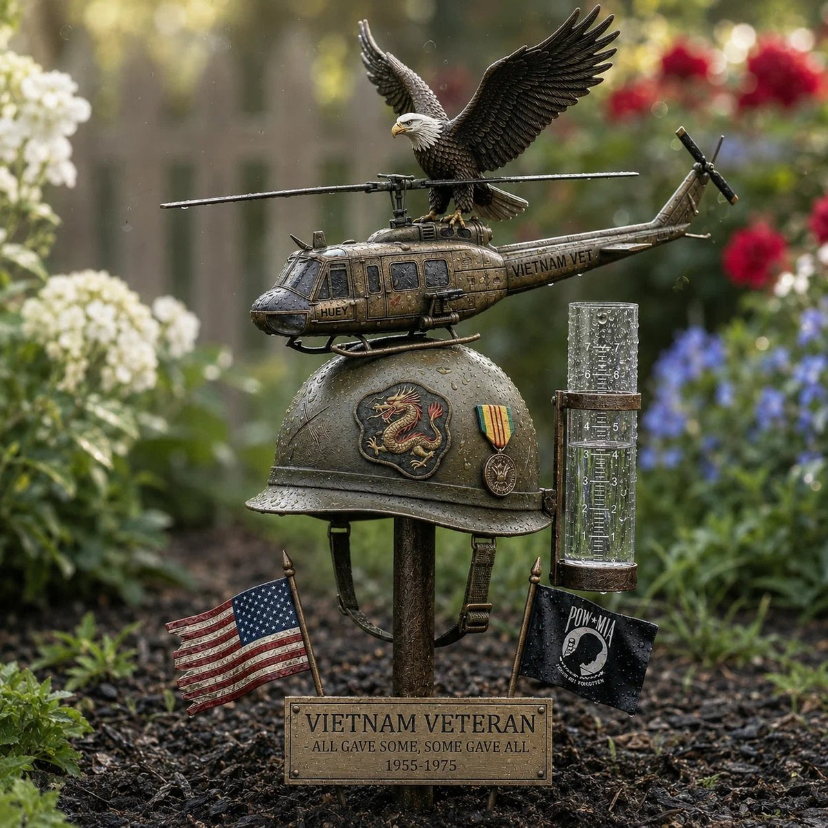 🚁Vietnam Veteran Memorial Rain Gauge