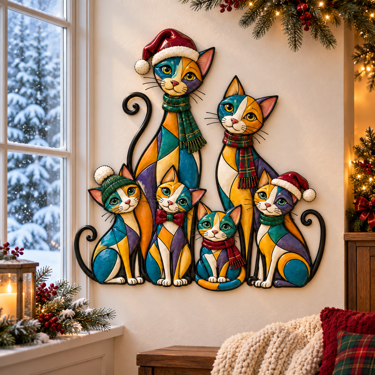 2026 Christmas Dog/Cat Family – A Colorful Holiday Welcome for Dog Lovers
