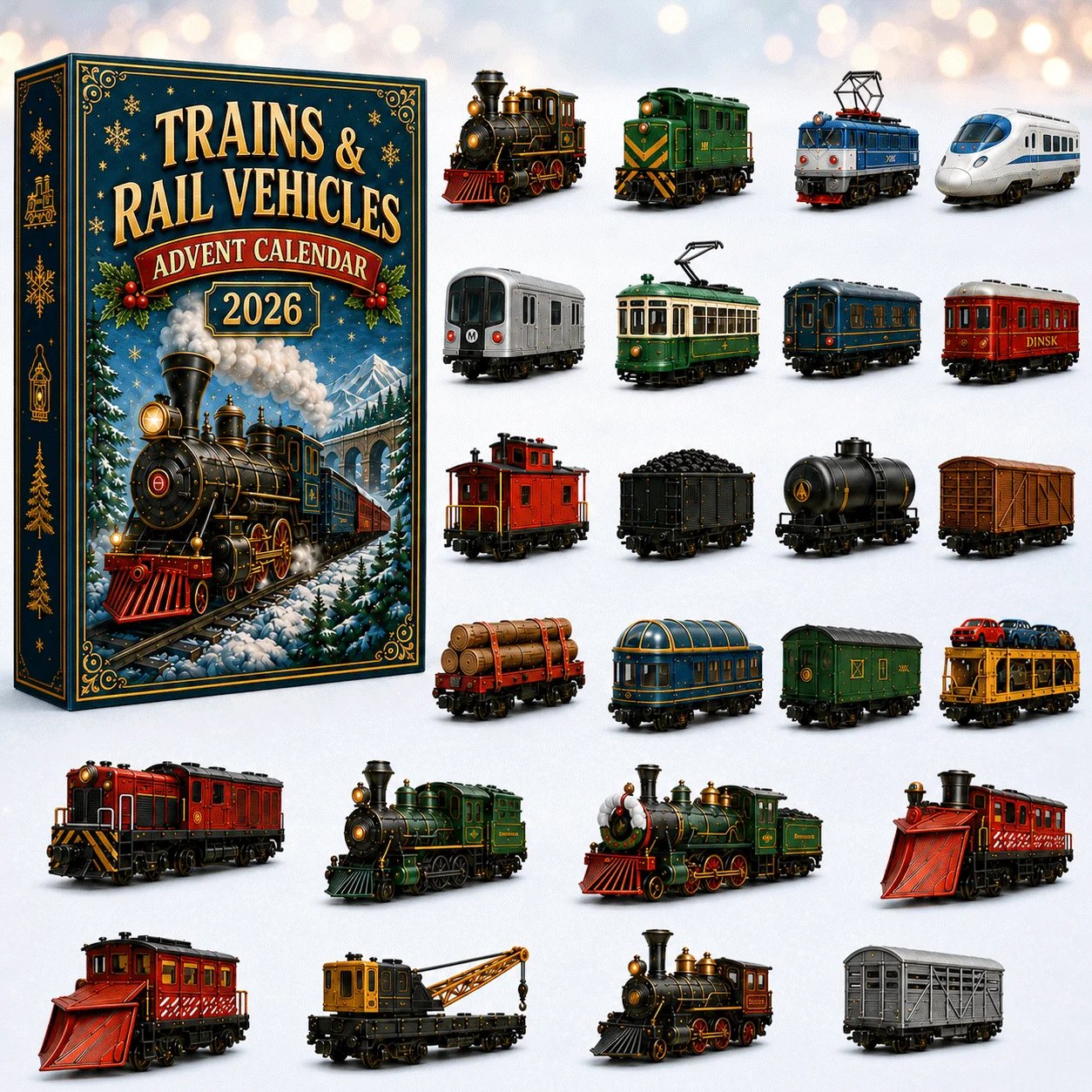 Trains & Rail Vehicles Advent Calendar 2026 – 24 Miniature Surprises
