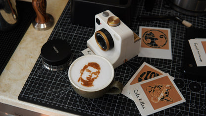 3D Printed Latte Art Camera | One-Touch Coffee Stencil Printer Kit