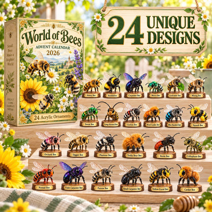 World of Bees Advent Calendar 2026 – 24 Acrylic Bee Ornaments