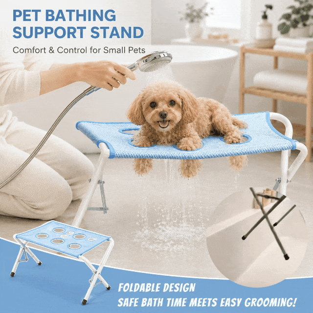 🐾 Limited-Time 49% OFF – Foldable Pet Bathing Support Stand for Cats & Small Dogs