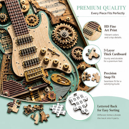 🎸 Gears & Strings 1000-Piece Steampunk Guitar Puzzle ⚙️✨