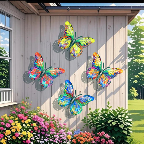 🎉🦋A complete set! 4Pcs Butterfly Metal Wall Decor🤩