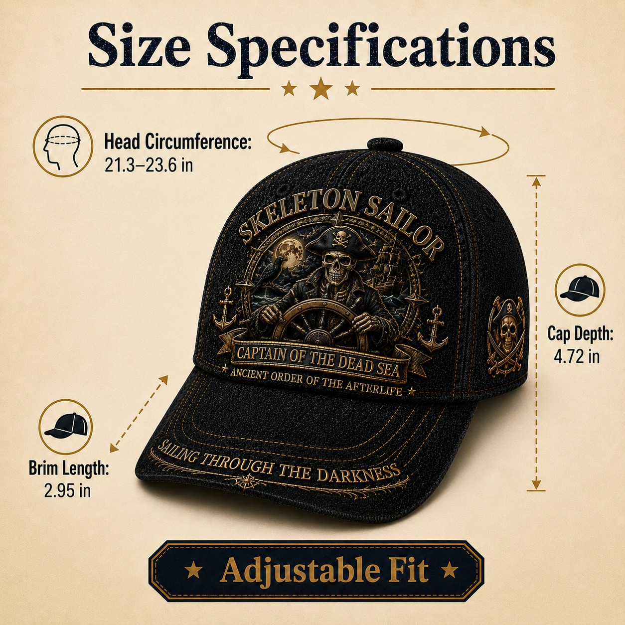 💀 SKELETON SAILOR — Captain Of The Dead Sea Limited Edition Hat