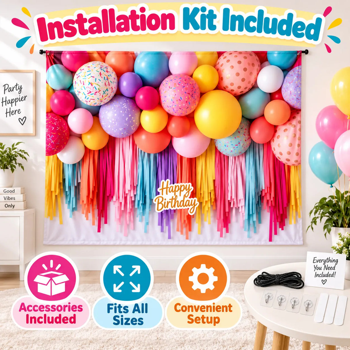 🎈✨ Balloon Backdrop Curtain — Create an Instant Party Scene with Colorful Balloon Style!