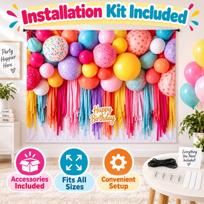 🎈✨ Balloon Backdrop Curtain — Create an Instant Party Scene with Colorful Balloon Style!