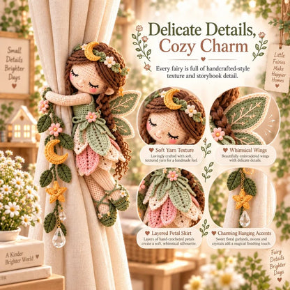 🧚✨ Fairy Hug Crochet Curtain Tiebacks – Whimsical Fairy Window Decor, Handmade Charm & Unique Gift Idea (📦Buy 2 Free Shipping)