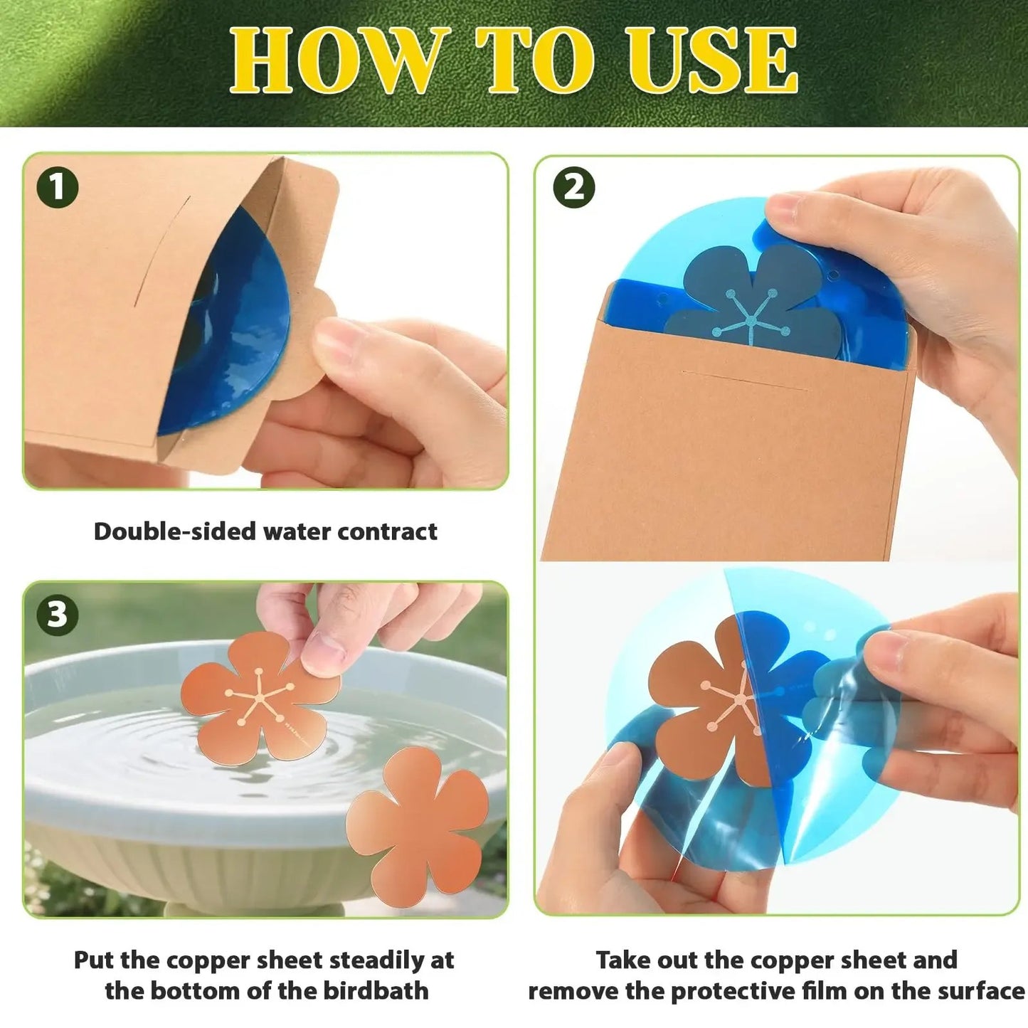 3Pcs Copper Cleaning Discs for Bird Baths