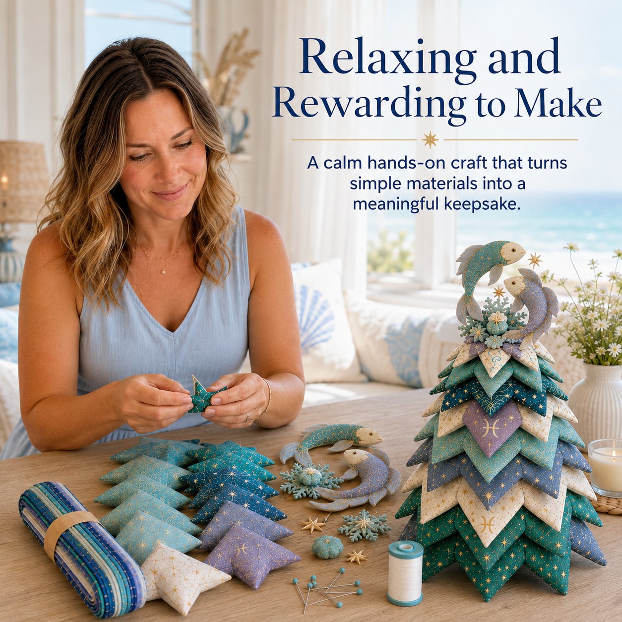 ⏳ Last Day 49% OFF – ♓ Beginner-Friendly DIY Layered Pisces Zodiac Quilted Tree Kit | Complete Kit with All Tools & Step-by-Step Guide Included 💕