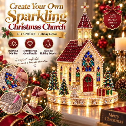 ✨🔥Sparkling Christmas Church DIY Gem Art Kit