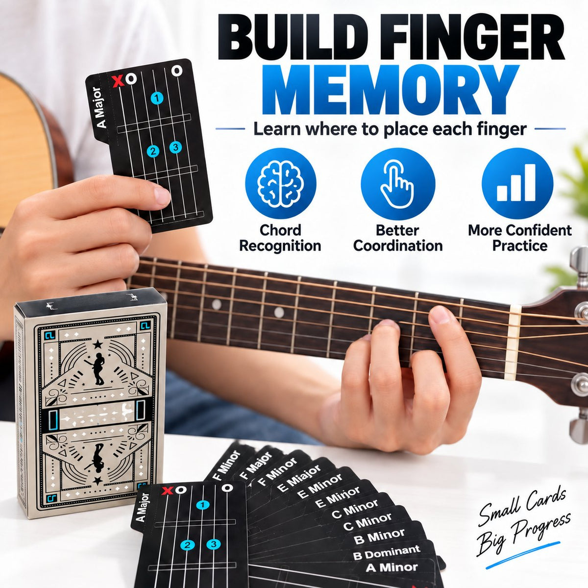 🎸✨ Guitar Chord Cards — Learn Chords Faster & Master Your Guitar Skills Easier!