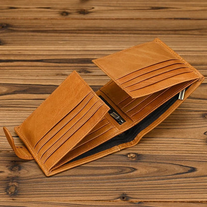 💼Top-Grain Leather Wallet for Men & Women – Bi-Fold / Tri-Fold with Coin Pocket & Multiple Card Slots