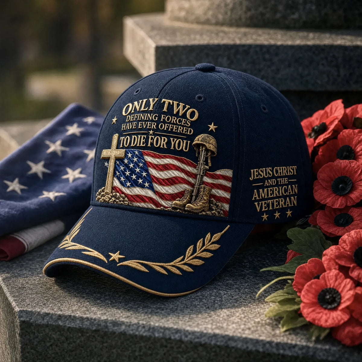🇺🇸 Patriotic Tribute✝️Only Two Sacrificed For You – Veteran & Faith Cap