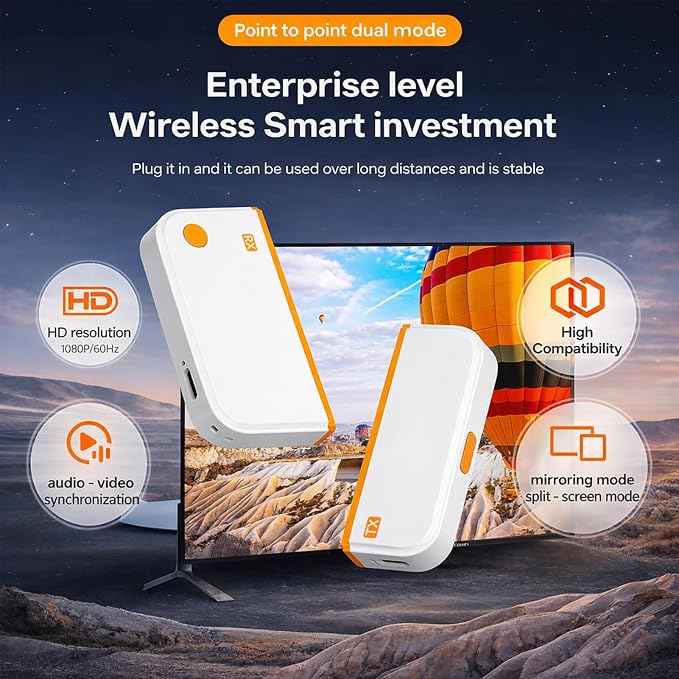 📡 Type-C Wireless Display Transmitter & Receiver Kit – 1080P 60Hz